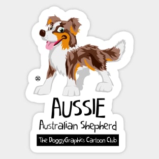 Aussie CartoonClub - Brown Merle Trico Sticker